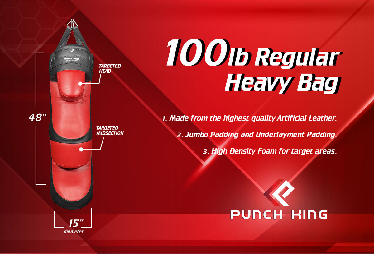 4ft 100lb Punching Bag Punch King Body Punching Bag and Kicking Bag Punch King World